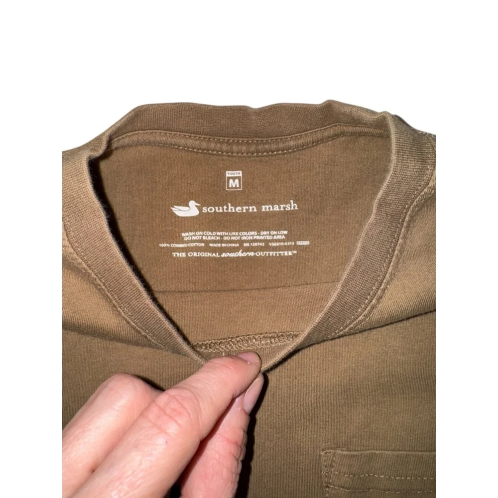 NWT 2 Boys Southern Marsh Long Sleeve Tees M Brown Teal Hunting Stamp